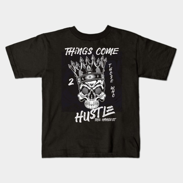 hustler tee Kids T-Shirt by REALWARRIORGRAFIX